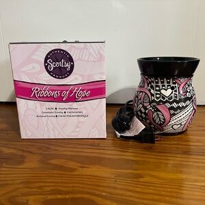Scentsy Breast Cancer Pink and Black Ribbons Warmer